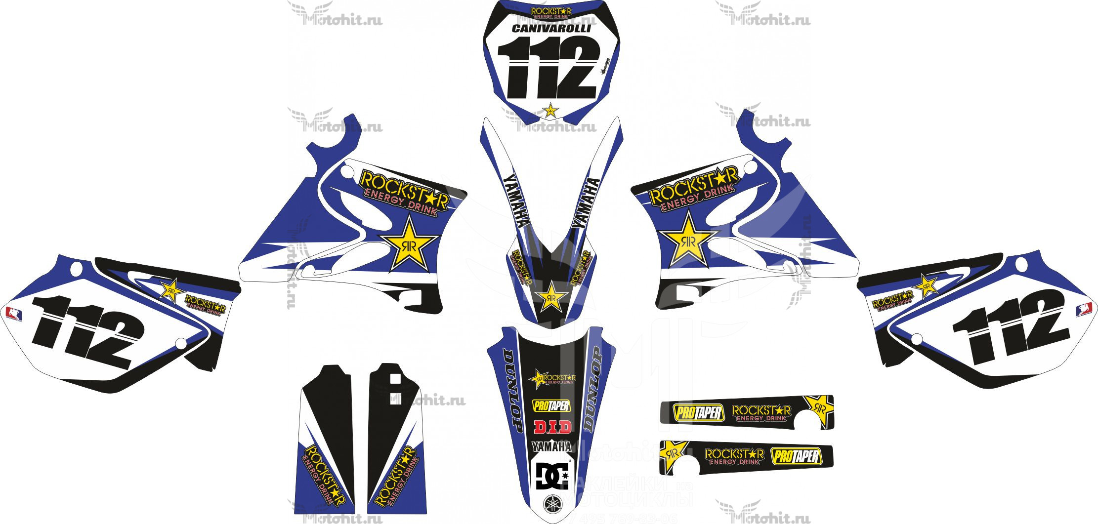 Decals for YAMAHA YZ-125 Purple Rockstar