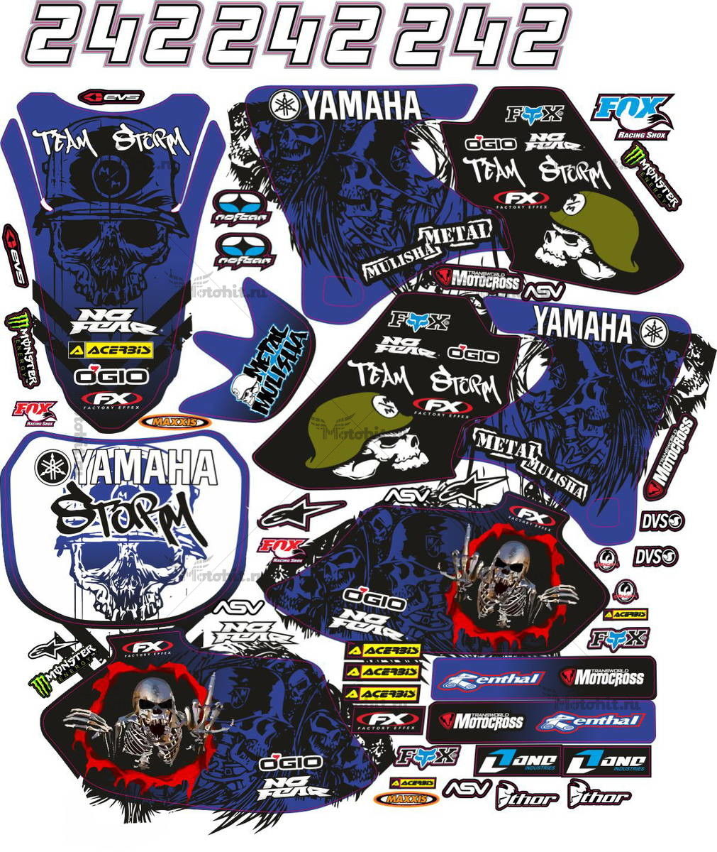 Decals for Yamaha YZF-250-426 1998-2002