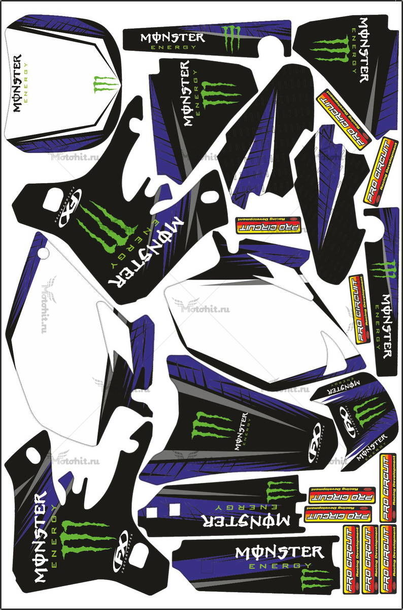 Decals for Yamaha YZF-250 YZF-450 2003-2005 MONSTER