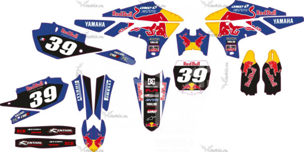Decals for YAMAHA YZ-450F 2018 BLUE RED-BULL