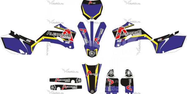 Decals for YAMAHA YZ-450F Purple-black-yellow