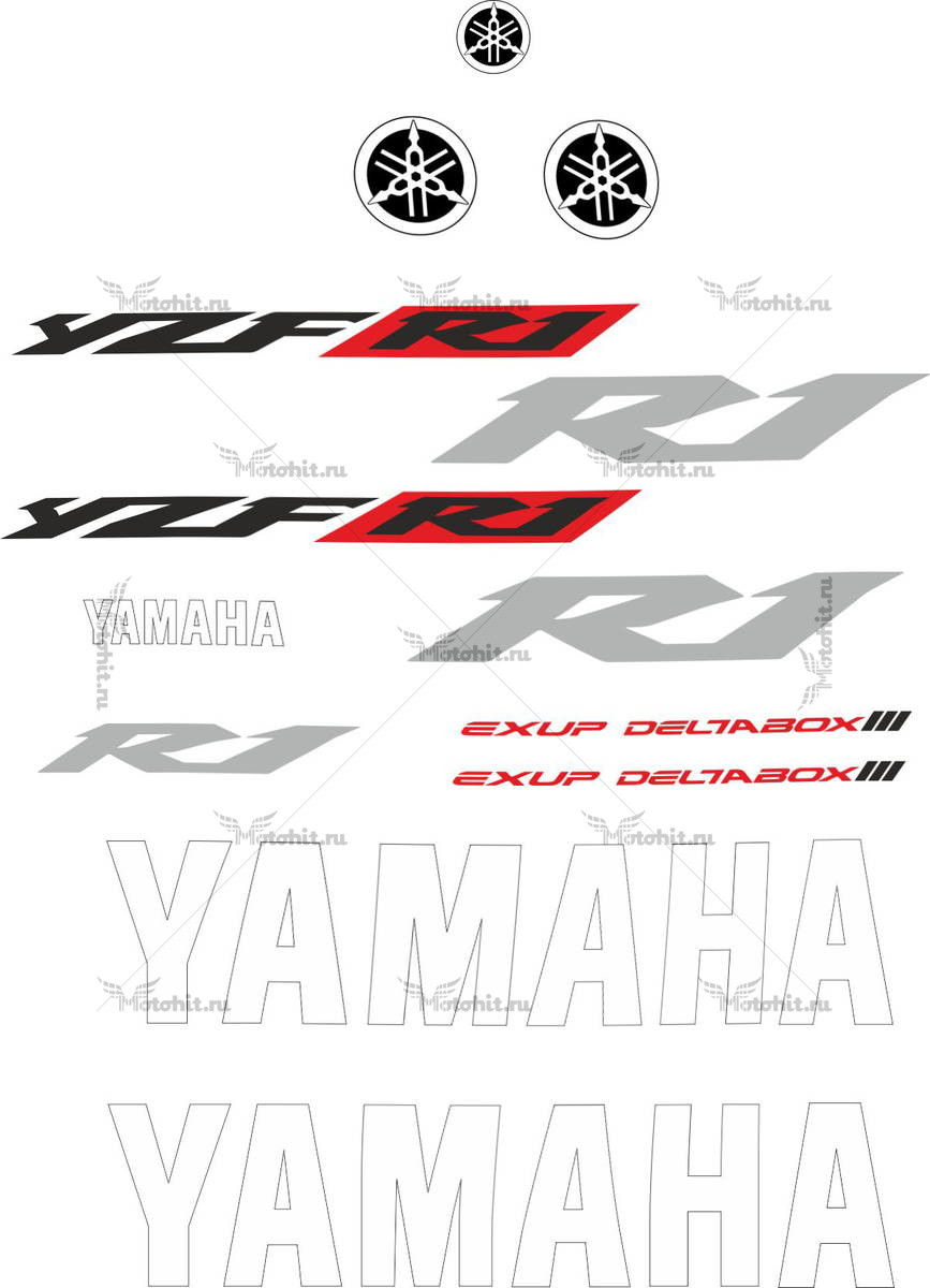 Decals for Yamaha YZF-R1 2002 TXT