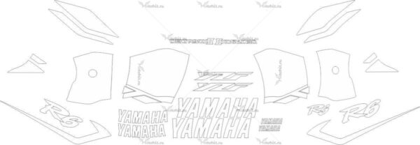 Decals for Yamaha YZF-R6 2001 ALL-WHITE