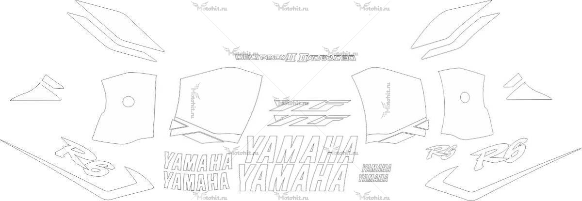 Decals for Yamaha YZF-R6 2001 ALL-WHITE