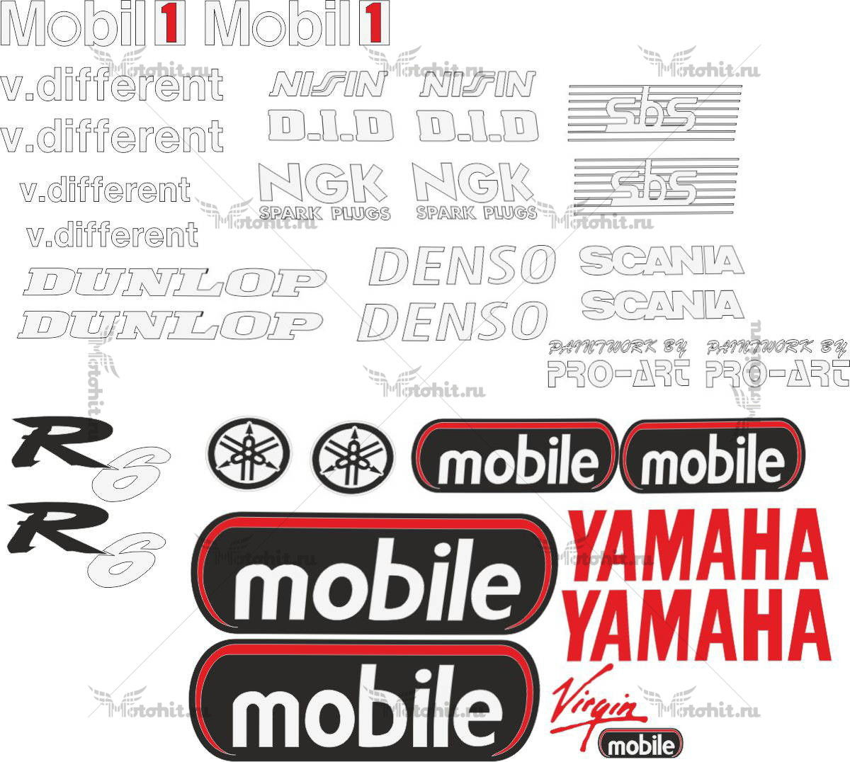 Decals for Yamaha YZF-R6 MOBILE