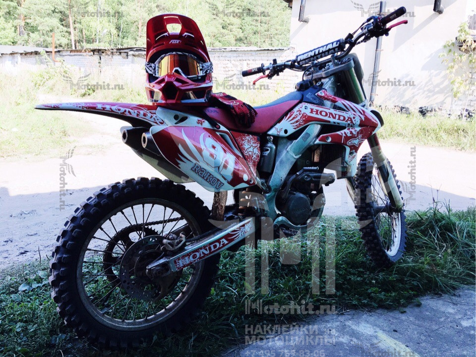 Decals for HONDA CRF-250 2004-2009, CRF-450 2005-2008 RED-WHITE - Image 2