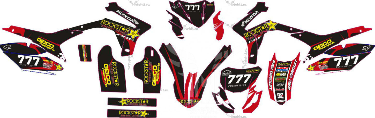 Decals for Motoland XR 250 lite-black-red-geico