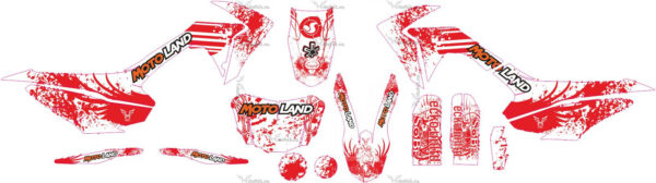Decals for Motoland XR-125 White-Red wings