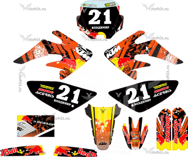 Decals for KAYO 2013-2016 CRF-70 KTM RED BULL STYLE