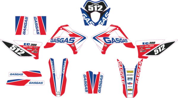 Decals for GAS-GAS EC-300 2010-2012 BLUE-RED