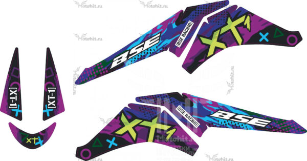 Decals for BSE XT-1 BLUE-PURPLE