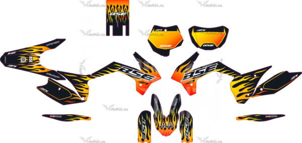 Decals for BSE Z1 2018+ HOT-ROD BLACK-ORANGE