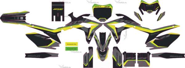 Decals for BSE-Z6 2018+ BLACK-GREEB-YELLOW