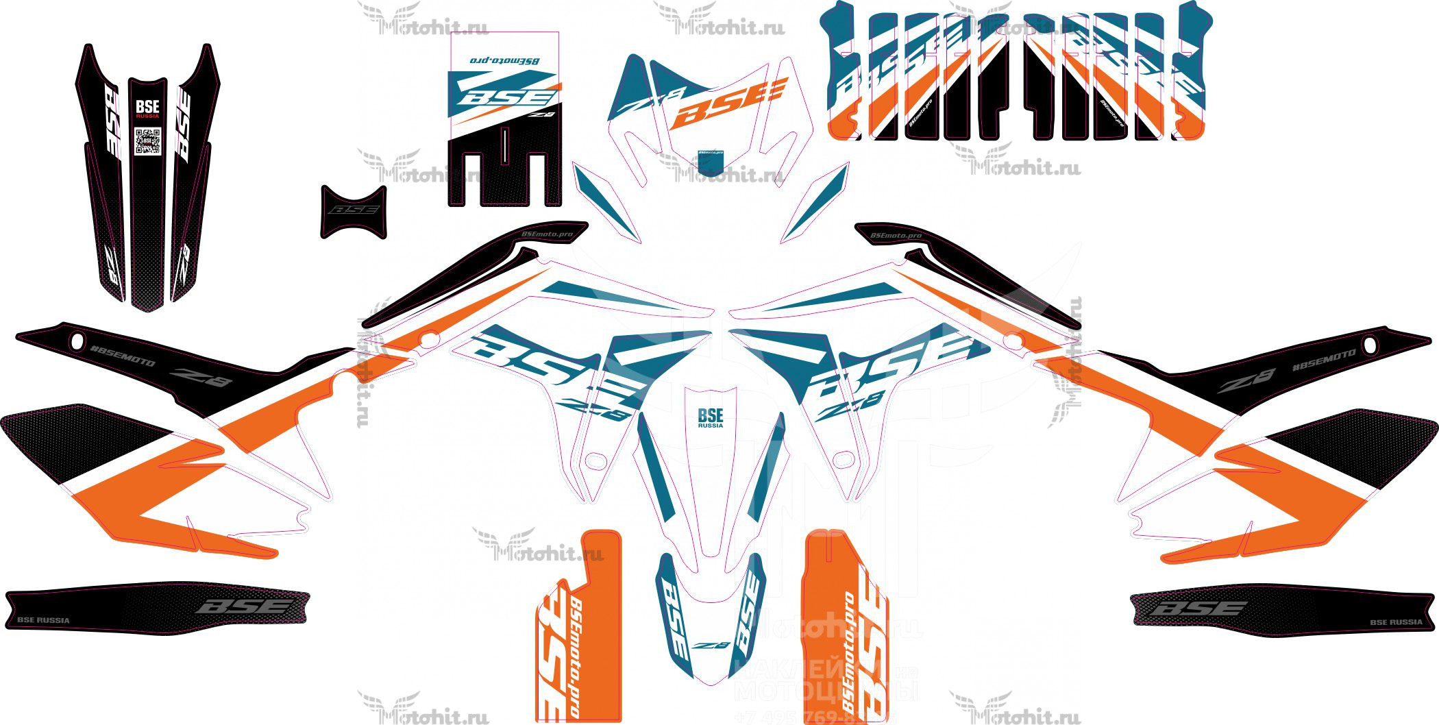 Decals for BSE-Z8 Blue Orange Black