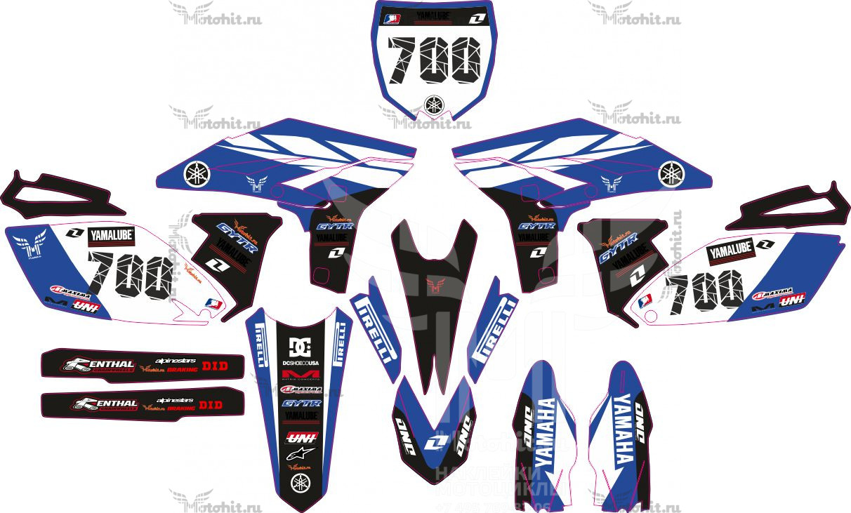 Decals for YAMAHA YZ-250F 2010-2013 blue