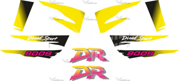 Decals for SUZUKI DR-800-S 1998-1999 yellow-black