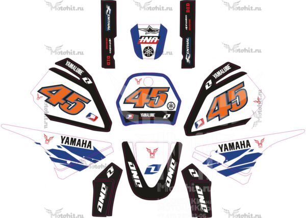 Decals for YAMAHA PW-50 1996+ white-blue