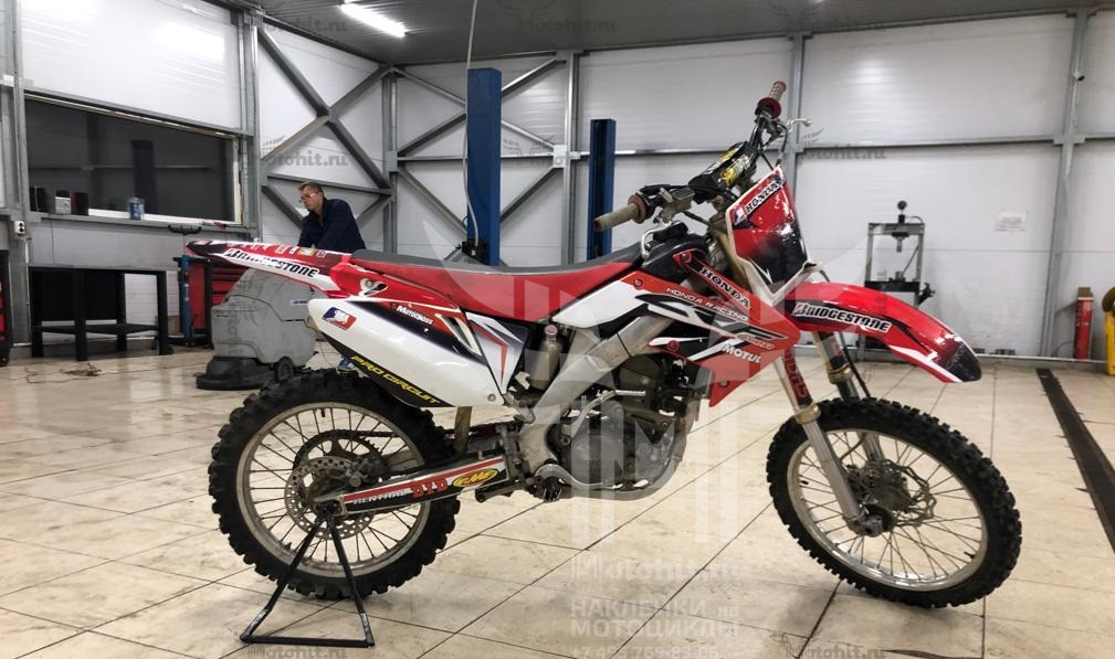 Decals for HONDA CRF-250 2004-2009 CRF-450 2005-2008-RED-BLACK - Image 2