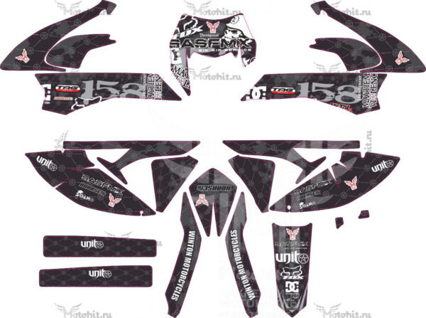 Decals for ZUUM CX-250-300 CB-NC-R grey-koarse