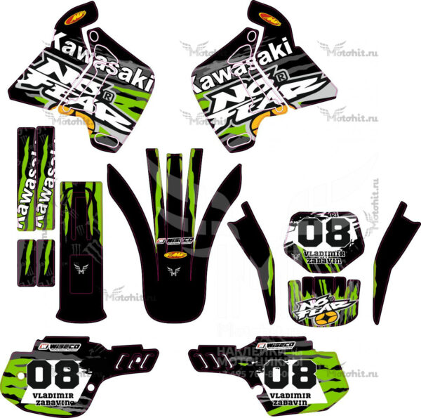 Decals for Kawasaki KDX 200-220 1995-2006 NO FEAR