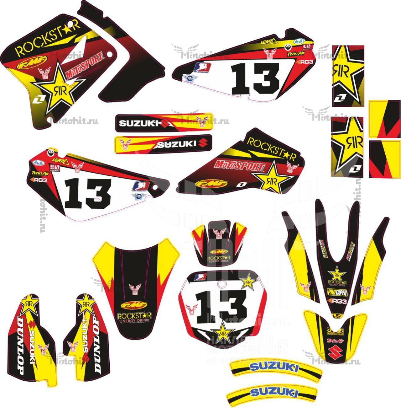 Decals for Suzuki RM 85l 2012-rockstar