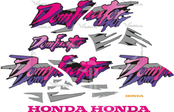 Decals for Honda NX-650 1998 DOMINATOR PINK BLACK