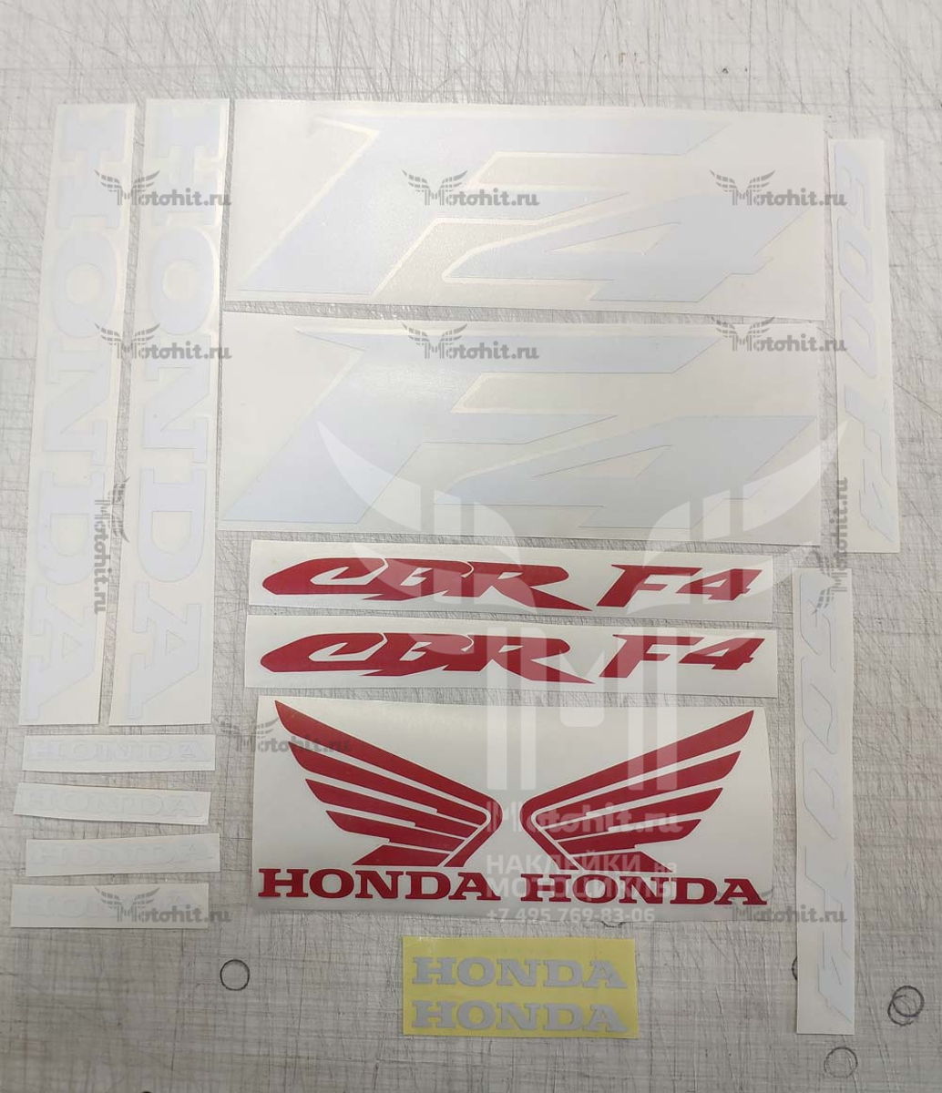 Decals for Honda CBR-600-F4 1999 RED WHITE TXT - Image 2