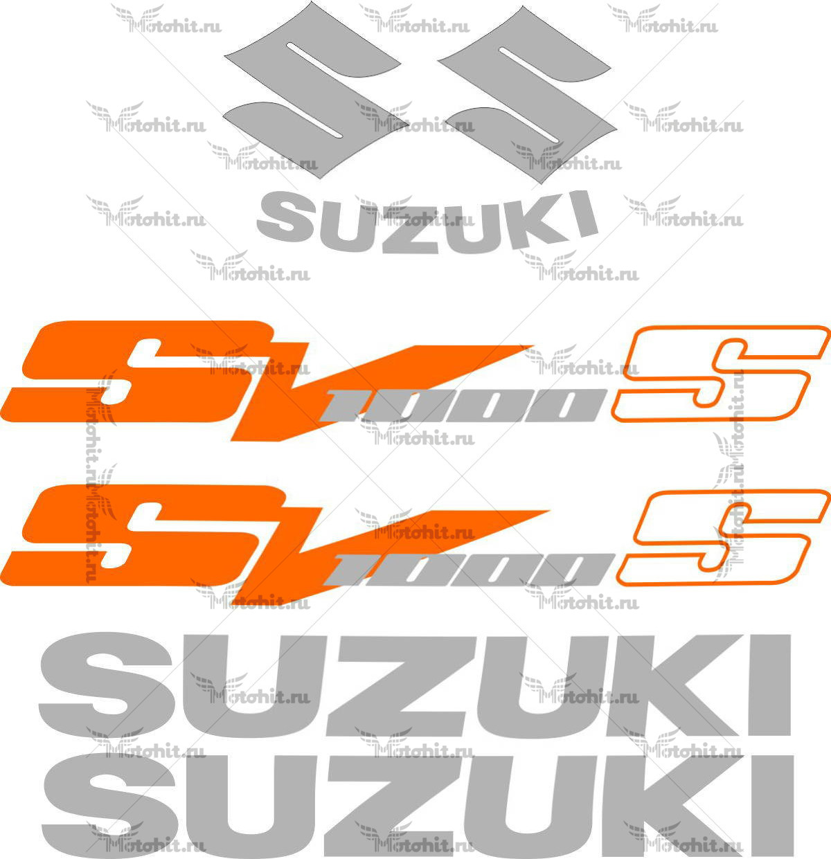 Decals for SUZUKI SV-1000-S 2003-2008 ORANGE full