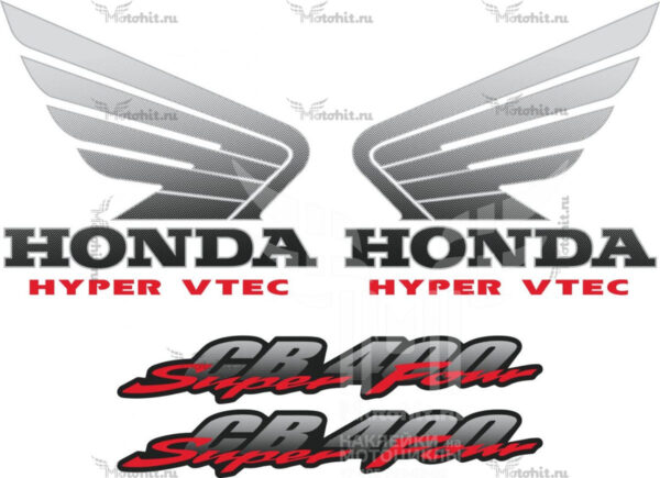 Decals for Honda CB-400 1999-2001 VTEC-1 FOR-BLACK WINGS