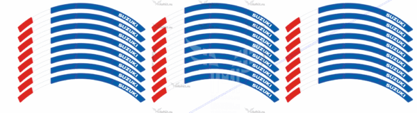 Stickers for rims SUZUKI TRICOLOR