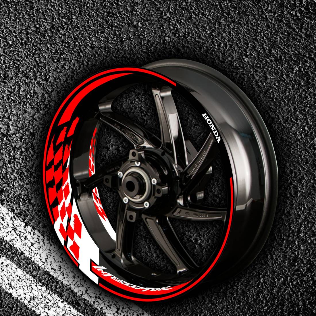 Fire stickers for rims HONDA INTERCEPTOR