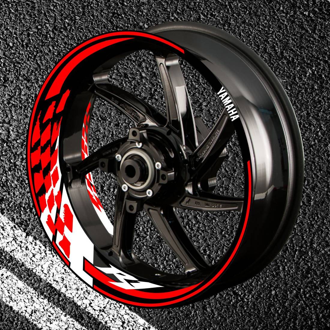 Fire stickers for rims YAMAHA R1