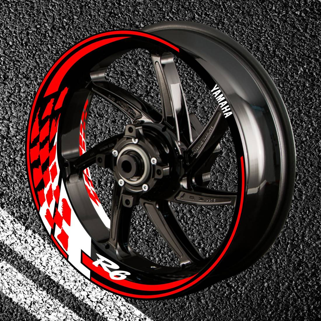 Fire stickers for rims YAMAHA R6-2