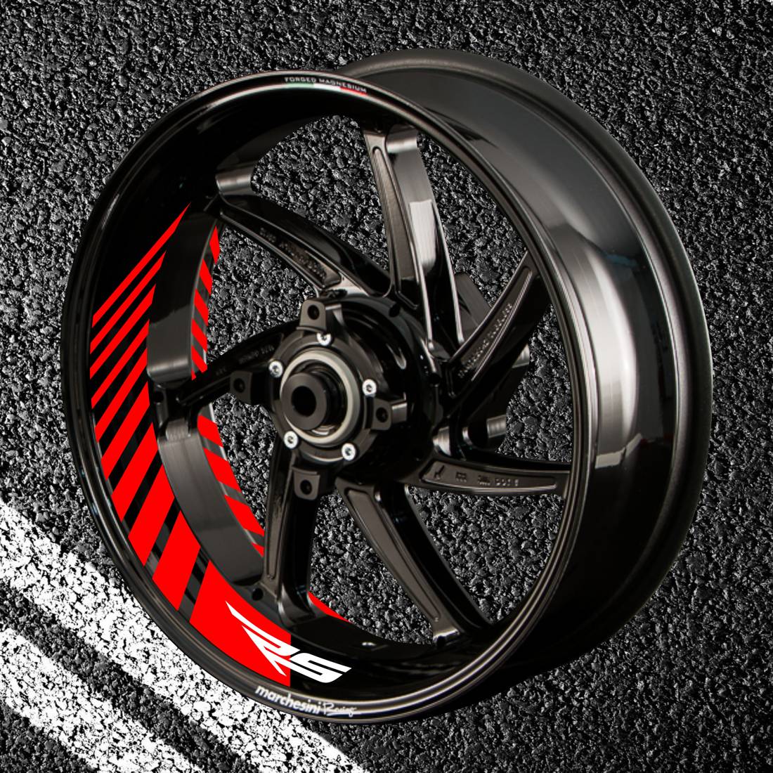 Stickers with stripes for rims APRILIA RS