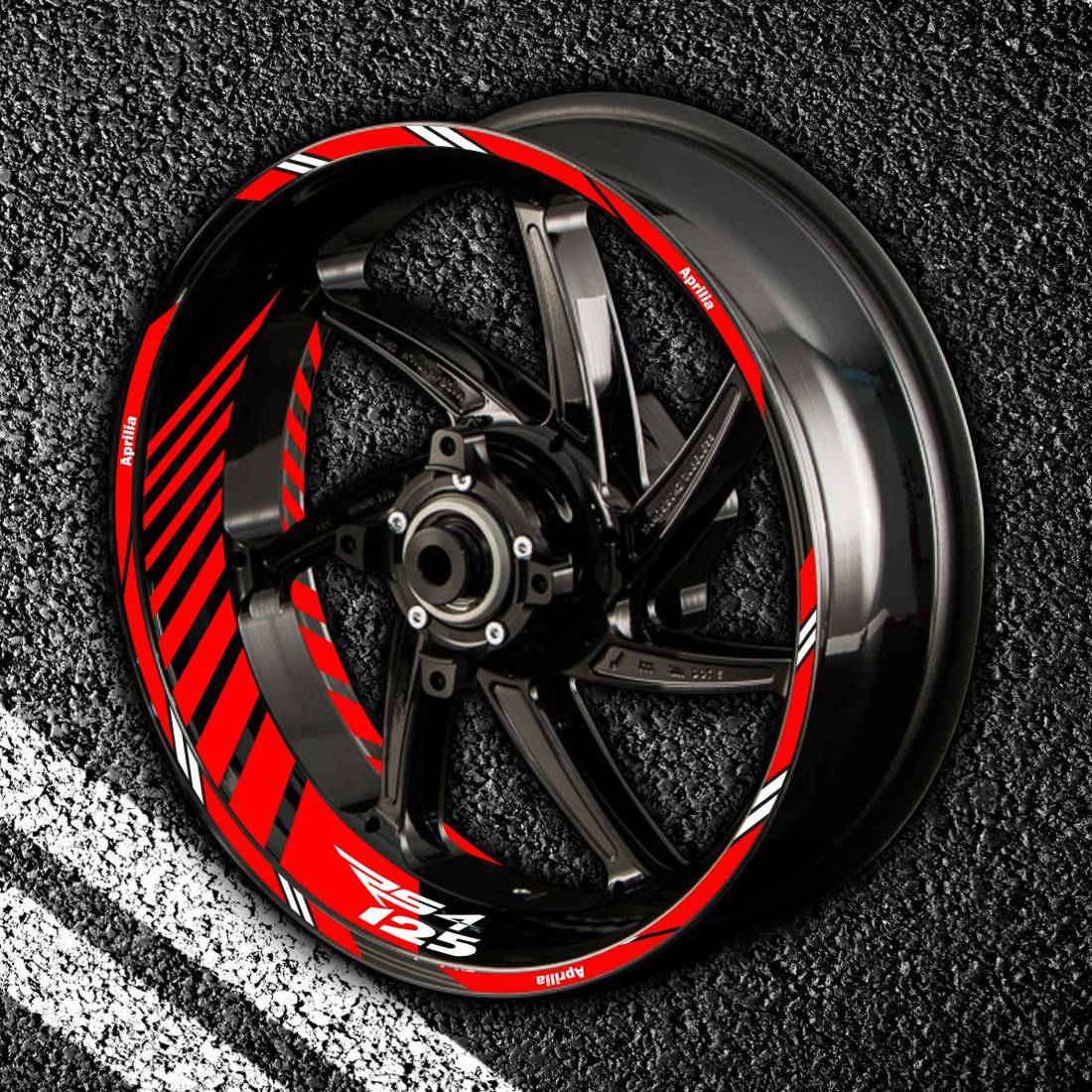 Stickers with stripes for rims APRILIA RS-4-125