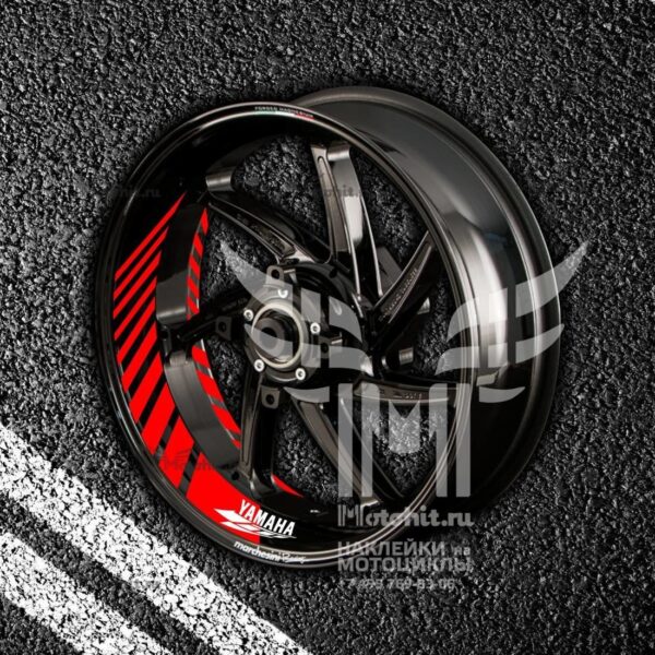 Stickers with stripes for rims YAMAHA AND-SYMBOL
