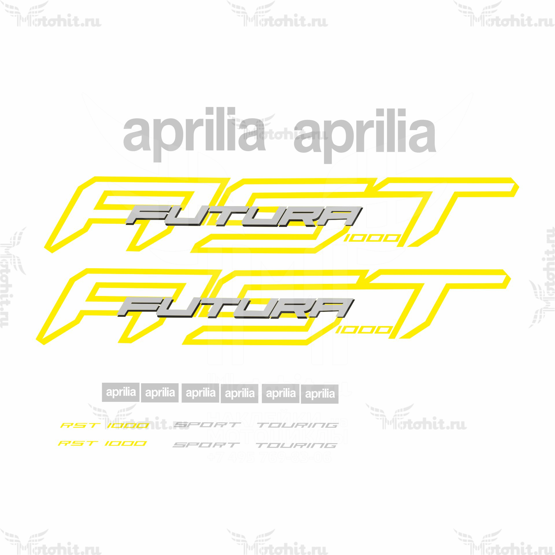 Decals for Aprilia RST-1000 FUTURA 2001-2004 YELLOW