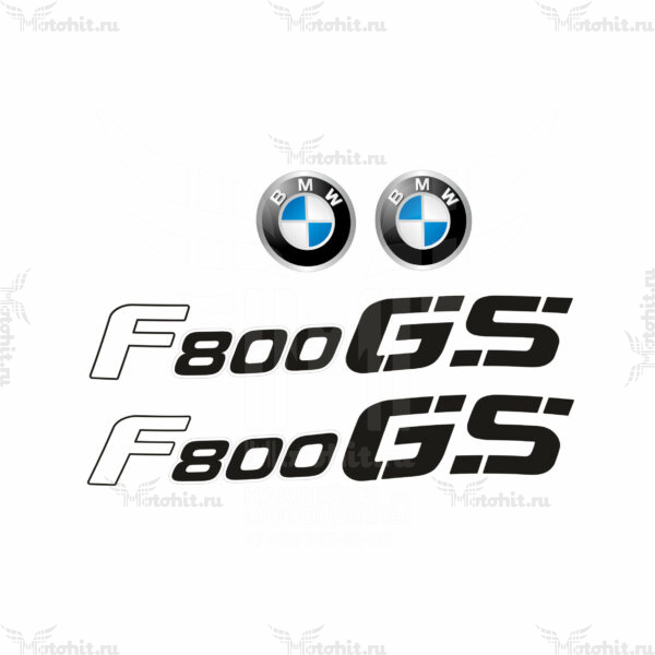 Decals for BMW F-800-GS 2010-2011 BLACK SILVER