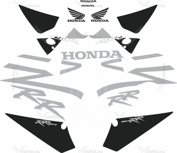 Decals for Honda CBR-954-RR 2002-2003 SILVER