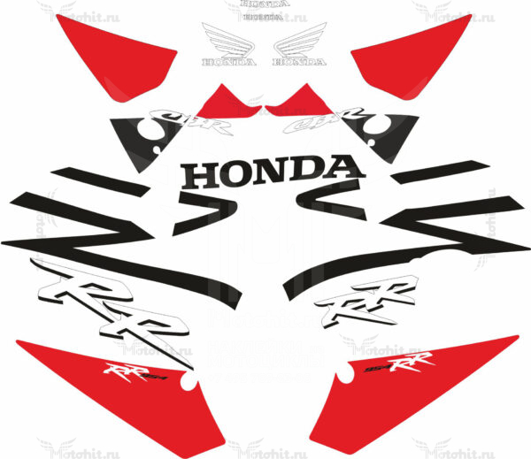 Decals for Honda CBR-954-RR 2002-2003 RED