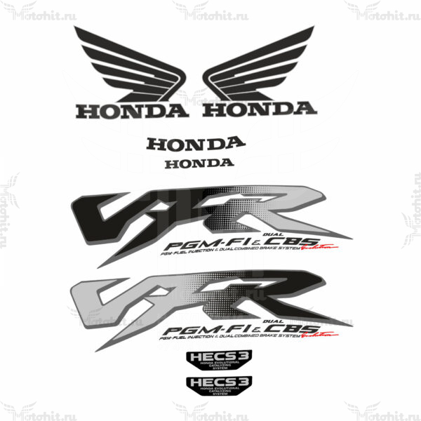 Decals for Honda VFR-800-FI 1998-2001 Silver
