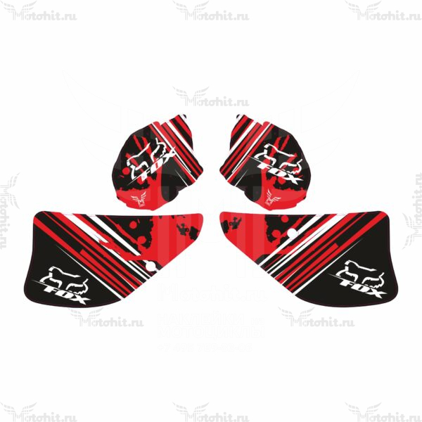 Decals for Honda XLR-200 1994 BLACK RED