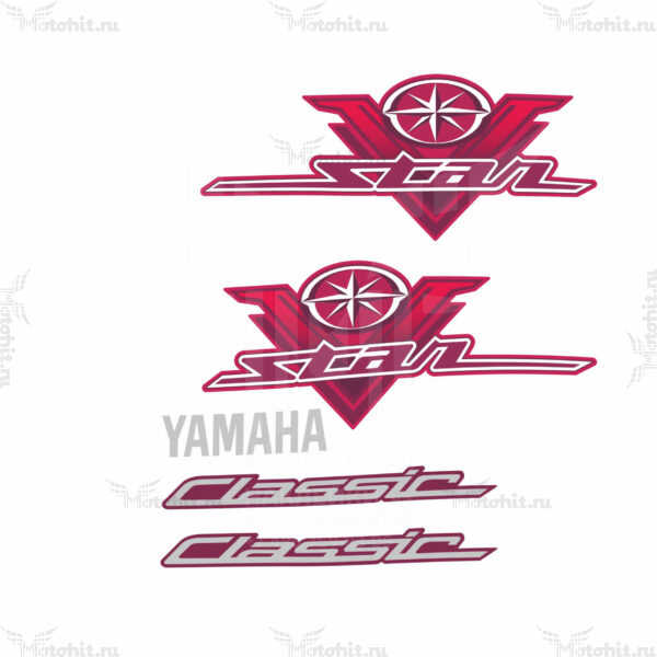 Decals for Yamaha V-Star-Classic RED